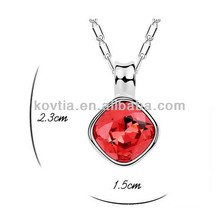 Charming ruby big stone pendant jewelry wedding necklace